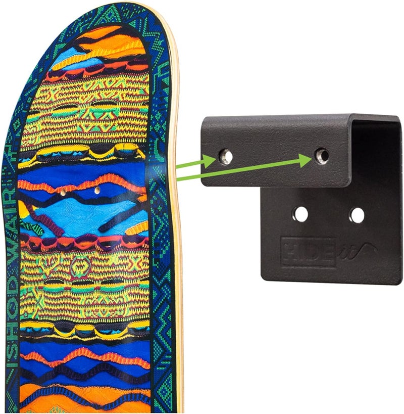 HIDEit Mounts Deck Mount - Steel Skateboard Deck Display Wall Mount - Skateboard Wall Hanger for Skate Decks - Skate Deck Wall Mount to Display Skateboard Decks - Patent Pending - Image 1
